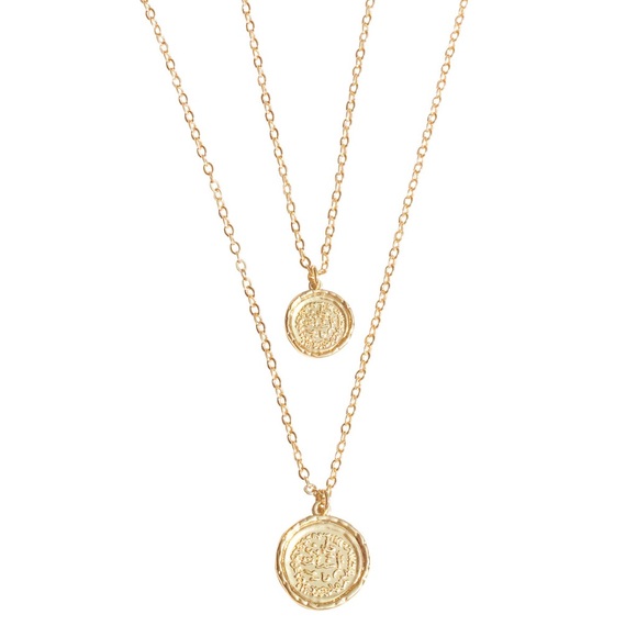 Anthropologie Jewelry - Amber Sceats Gold Double Coin Necklace